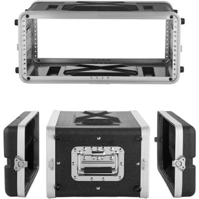 VEVOR 4U rackbehuizing 310 mm, rackkast met een interne diepte van 290 mm, serverkast gemaakt van ABS-kunststof, verzonken draaisluitingen, verwijderbare voor- en achterpanelen, voor versterkers, processors en controllers.