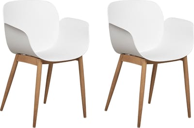 ABILENE - Eetkamerstoelen set van 2 - Wit - Plastic