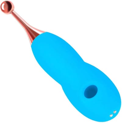 Cupitoys® Luchtdruk - Pinpoint vibrator - 18,5cm - Blauw - 12 standen - Vibrators voor vrouwen en mannen - Sex toys voor vrouwen en mannen