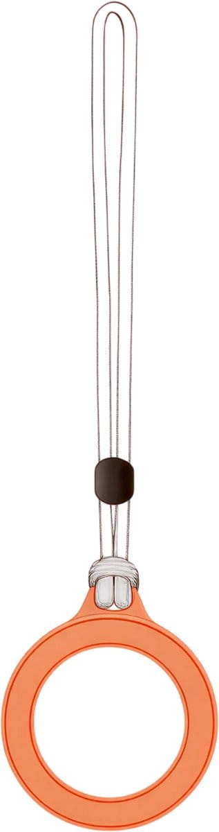 Universele magnetische ring voor mobiele telefoon met lanyard – Oranje – Afneembare telefoonhanger met magneetring, verstelbare polsband en tasriem voor dagelijks gebruik
