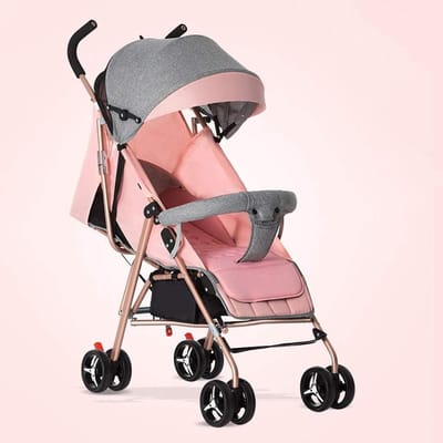Kinderwagen Buggy - Wandelwagen Baby - Veilig Vervoer - Anti-shock Ontwerp - 18.1x24.8x37 inch - Roze
