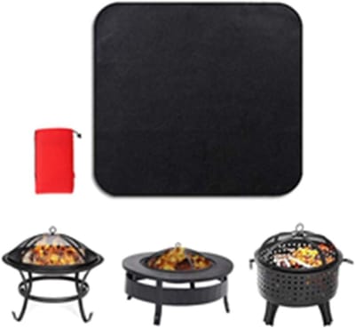 Vuurvast Grilltapijt - Beschermmat Vloer - Terras Beschermen - Hittebestendig Materiaal - 100x100 cm - Zwart