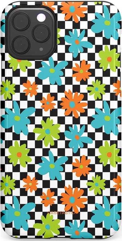 Casetastic Hoesje Geschikt voor Apple iPhone 11 Pro Max - Stijlvolle Beschermende Duo-layer Case - Retro Bloem Power