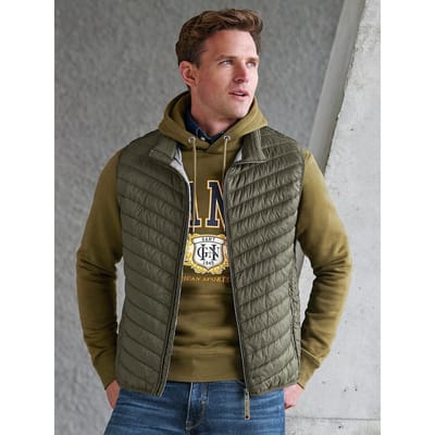 Waterafstotende bodywarmer opstaande kraag Van Louis Sayn groen