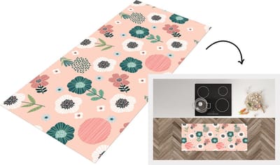 Keukenloper - Loper keuken - Patronen - Bloemen - Planten - 120x50 cm - Keukenloper vinyl
