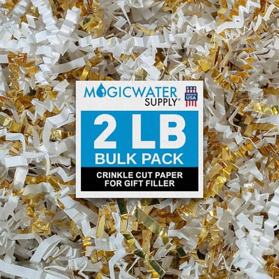 2 lbs Crinkle Cut Papier Shred Crinkle Vulling Wit & Goud voor Cadeauverpakking en Manden