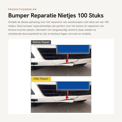 Dailygoods- Nietjes 0.8mm - 100 Stuks - Bumperreparatie - Roestvrij Staal - Anticorrosie - Voorgesneden voor Eenvoudig Gebruik - Reparatienietjes