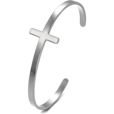 Kruisopening Armband Zwart Heren en Dames Minimalistische Stijl