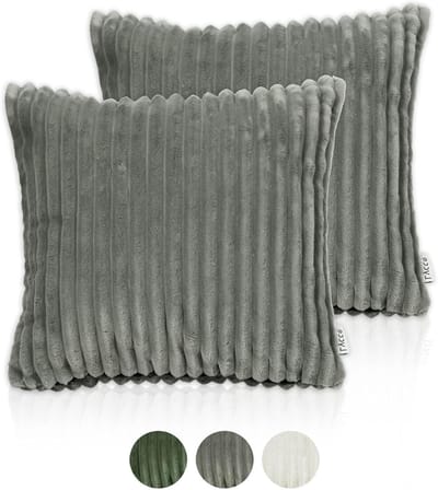 Kussensloop Deluxe - Corduroy hoes - Woonkamer decoratie - Zachte ribstructuur - 50 x 50 cm - Grijs