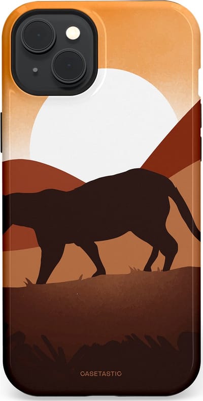 Casetastic Hoesje Geschikt voor Apple iPhone 15 Plus Magsafe - Stijlvolle Beschermende Duo-layer Case - Zonsondergang Safari
