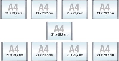 9 pack A4/Bewegwijzeringsborden met Klikprofiel /formaat 21x29,7cm/wegwijs bordjes/aluminium deurbordjes/naambordje kantoor/route bordje/aanwijs bordje/zelfklevend/verwijs bord/ informatie bord.