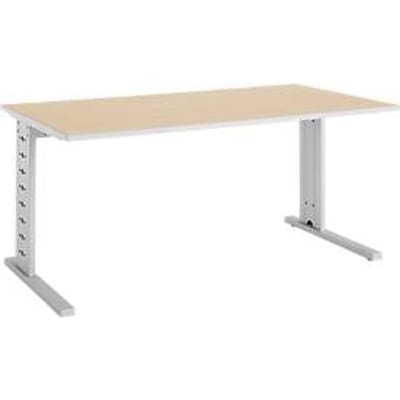 Schäfer Shop  Select Bureautafel Moxxo IQ, rechthoek, C-poot, B 1600 x D 800 x H 735 mm, esdoornpatroon