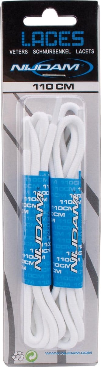 Nijdam Veters - Rond - Lengte 110 cm - 2 Paar - Wit
