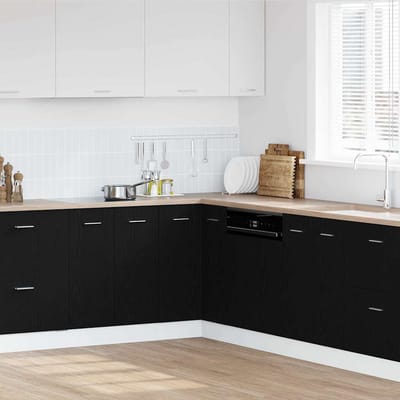 vidaXL - Hangkast - Zwart - Eiken - 75,5 - x - 75,5 - x - 80,5 - cm - Bewerkt - hout