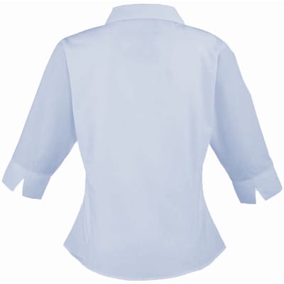 Premier 3/4 mouw Popeline Blouse / Gewoon werkoverhemd (Lichtblauw)