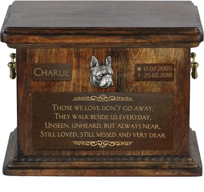 Persoonlijke urn voor Boston Terrier - Herinneringsdoos voor hondenas.