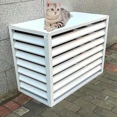 Airconditioner Hek - Afdekking Buitenunit - Privacy Creëren - Geluidsreductie 30% - 110x60x80cm - Wit