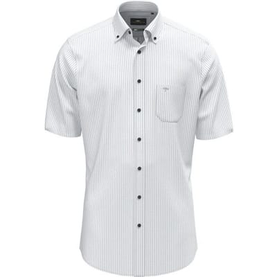 Fynch-Hatton Overhemd Seersucker Stripe Short Sleeve Button-Down Summer Breeze / male