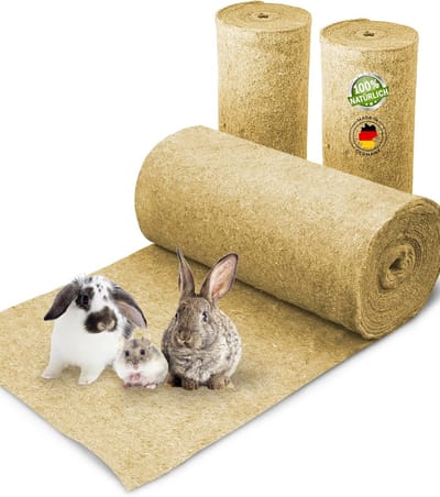 Knaagdierentapijt Hennep - Hennepmat Kleine Dieren - Kooibodem Bedekken - 100% Natuurlijk Materiaal - 10m x 80cm - Natuurlijk