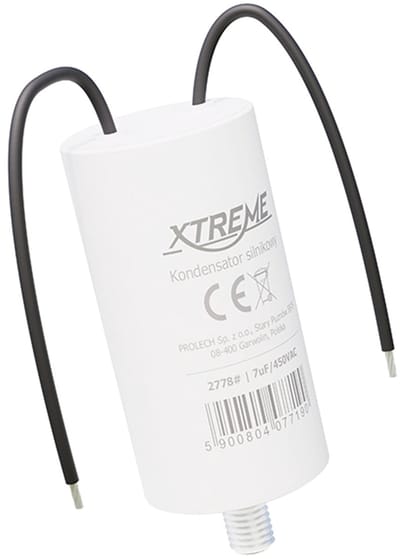 XTREME Motorcondensator 7µF 450V AC - Condensator met Kabels - Start/Bedrijf