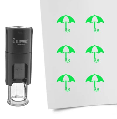 CombiCraft Stempel paraplu 10mm rond groene inkt - per 1 stuk