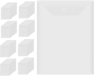 80 Stuks 7 x 9,4 Inch Opberg Enveloppen met Klittenbandsluiting - Herbruikbare Plastic Enveloppen voor Stencil, Knipwerk en Creatieve Organisatie