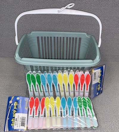 Wasknijpermandje - Wasknijpermand - met 24 Knijpers – Wasknijper - Groen