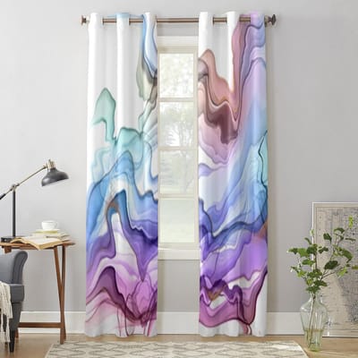 Kleurrijk Abstract Marmeren Raamgordijn Voor Kinderkamer Huis Jaloezieën Gordijnen Voor Woonkamer Slaapkamer Raam Draperieën 135W x 60H(cm) x1 gray