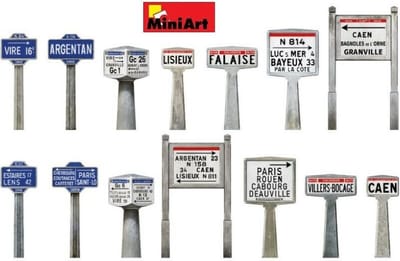 Miniart - 1/35 French Concrete Road Signs 1930-40's Normandy (?/22) *min35669 - modelbouwsets, hobbybouwspeelgoed voor kinderen, modelverf en accessoires