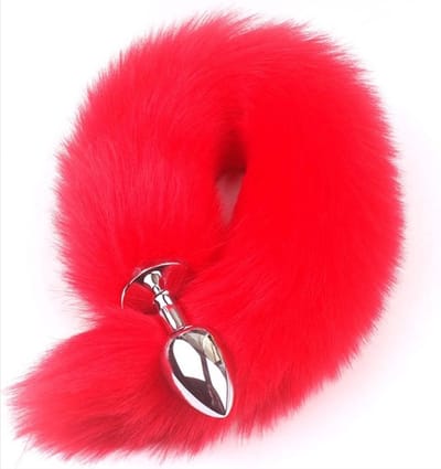 CHPN - Buttplug - Buttplug met staart - Vossenstaart - Rood - Anaal - Plug - Sexspeeltje - Sextoy - Pluche buttplug - Erotiek