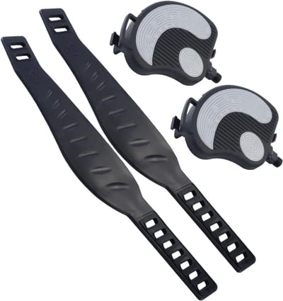 SnelShoppen - 1 Paar Fietspedalen met Verstelbare Rubberriemen, Aluminium Binnenfiets Spinning 9/16 Inch Spindel, Ideaal voor Intensieve Training
