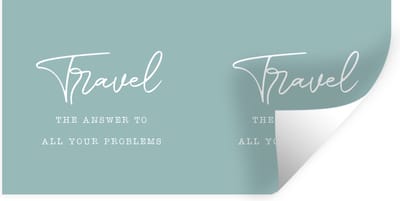 Muurstickers - Sticker Folie - Spreuken - Quotes - The answer to all your problems - Travel - Reizen - 40x20 cm - Plakfolie - Muurstickers Kinderkamer - Zelfklevend Behang - Zelfklevend behangpapier - Stickerfolie