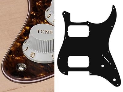 Boston ST-432-TBP pickguard, Stallion, HH, 2 pot holes, 3-5 switch, 4 ply, tortoise brown pearl