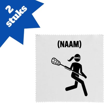 Akyol - lacrosse met eigen naam brillendoekjes - Sport - lacrosse - sport - 17,8 bij 17,8 cm - 2 stuks