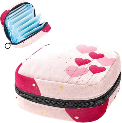 Periode Pouch - Tampon Opbergtas - Intieme hygiëne - Zacht en duurzaam - 17 x 17 x 12 cm - Meerkleurig