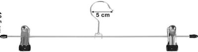 Famanu – Metalen broekhangers set van 10 extra breed 40 cm, antislip clips, verchroomde afwerking