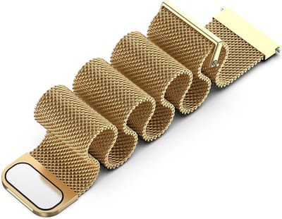Milanees bandje - geschikt voor Samsung Galaxy Watch 3 45mm / Galaxy Watch 46mm / Gear S3 Classic & Frontier en Polar Vantage M / M2 / V3 / Grit X (Pro) - goud