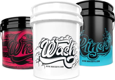 Nuke Guys originele Wash Bucket set bestaande uit 3 Emmers TWV € 59,- Geschikt voor alle Grit Guard accessoires.