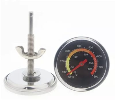 Allecto - Oventhermometer - Bimetalen Oventhermometer - Metalen Behuizing - Thermometer - Voor Oven en Grill - Meetbereik 50 tot 400℃