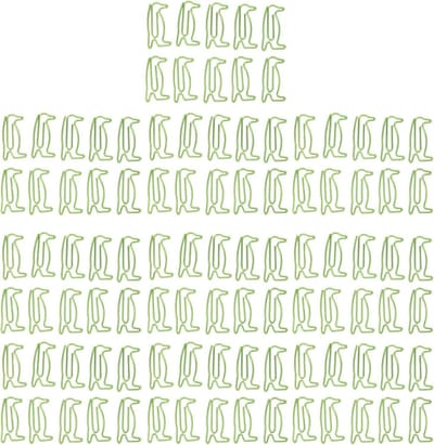 100 Stuks Decoratieve Paperclips in Pinguïn Design voor Kantoor en Schoolbenodigdheden - Metaal, Leuk en Functioneel