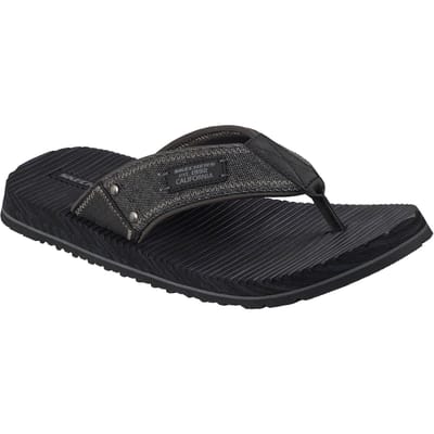 Skechers Quill Textile Heren Zwarte Flip-Flops