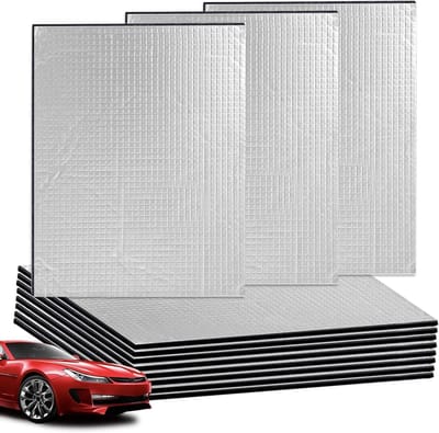 Set van 12 Geluidsisolatiematten 40 x 25 cm - Zelfklevende Brandwerende en Vochtbestendige Matten voor Auto Isolatie