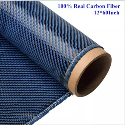 Blauw en zwart twill geweven koolstofvezeldoek 3K 2x2 twill geweven honingraatstof