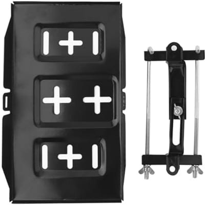 Accubak met Klemset - Batterijhouder Universeel - Voertuig Stabiliteit - Verstelbare Ladegrootte - 135-190 mm Breedte - Zwart