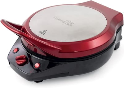 Pizza Grill - Contact Grill - Snel Pizza's Maken - 180 Graden Opening - 30x30x30 cm - Rood