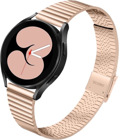 Stalen bandje - RVS - geschikt voor Samsung Galaxy Watch 7 / Watch FE / Watch 6 / Watch 6 Classic / Watch 5 / Watch 5 Pro / Watch 4 / Watch 4 Classic - rosegoud