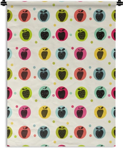 Wandkleed - Wanddoek - Appel - Stippen - Patroon - 150x200 cm - Wandtapijt