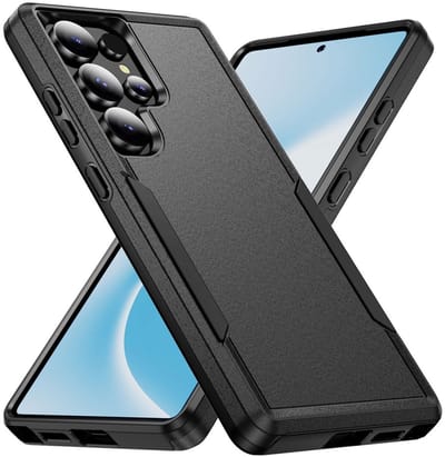 Schokbestendige Hardcase Back Cover Geschikt voor Samsung Galaxy S24 Ultra | Rugged Hoesje | Beschermhoes | Shockproof | Tegen Vallen | Zwart