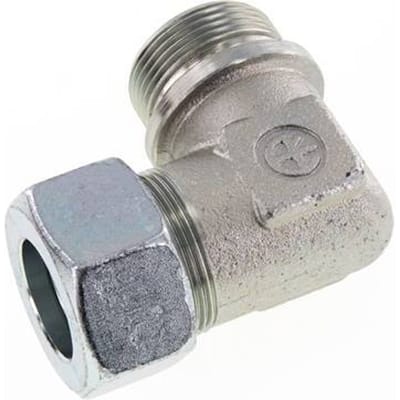 G 1 1/4'' Buitendraad x 30S Verzinkt Stalen L-Fitting 90graden 400 Bar DIN 2353 - FL2E-MC-EZ-114G-30-S