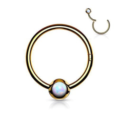 Piercing opal clicker 1.2x10 - goud - LMPiercings
